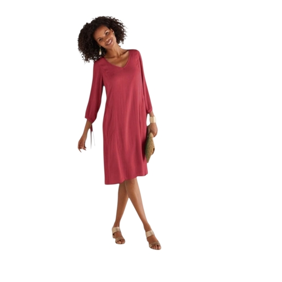 Soft Surroundings Womens Cardinal Cut Out Sleeves Hera Dress Size 18 - Picture 1 of 11